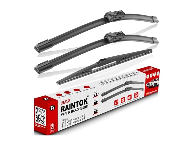 RAINTOK Windshield Wipers for Mazda, 3pk