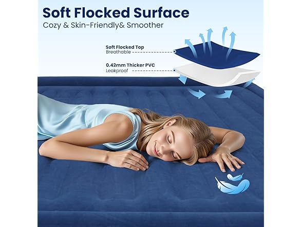 CHERIMOR Queen Air Mattress with Built in Pump