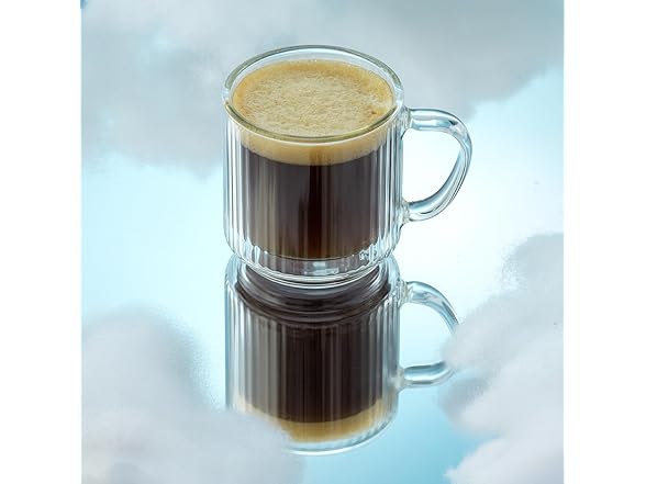 JoyJolt Haven Stackable Fluted Glass Mugs Set of 2