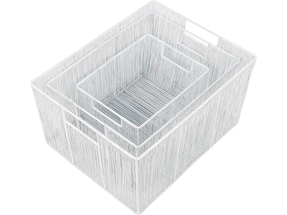 happimess Nesting Wire Metal Storage Baskets for Shelves Set of 6