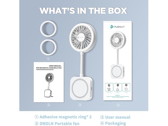Pursuit FAN-WT Phone Fan with Ring Light 1 or 2pk
