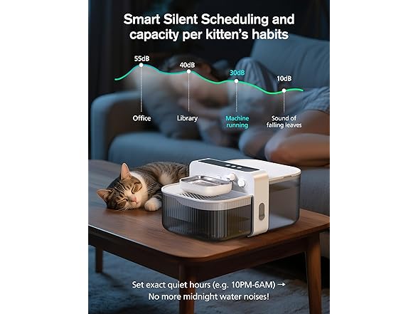 Wireless Cat Water Fountain with No Filters