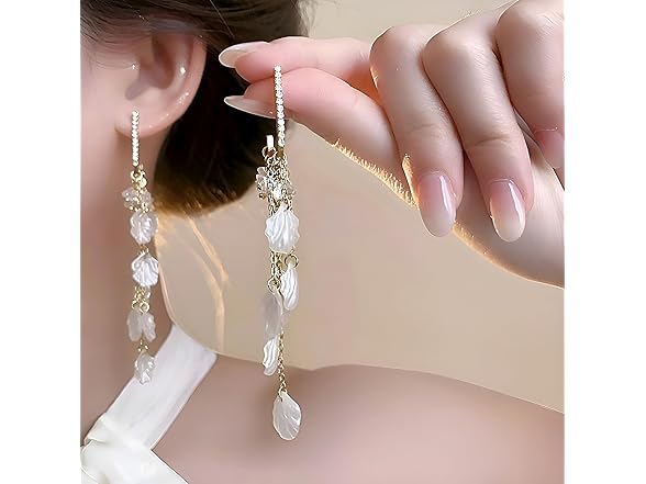 INGHOOD Zircon Dangle Shell Earrings