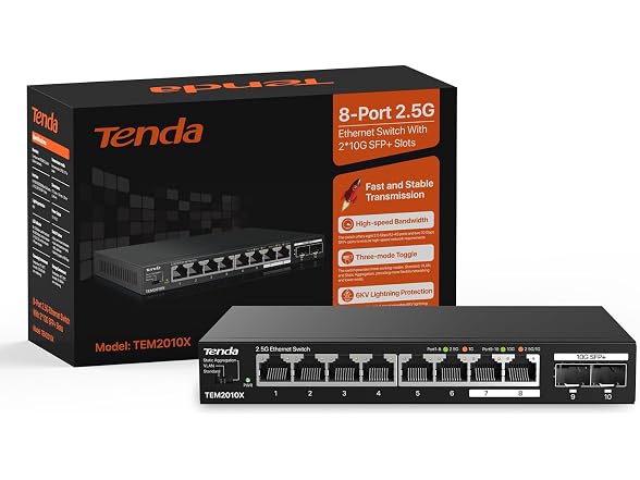 Tenda 2.5 Gbit Switch with 8X 2.5G Ports