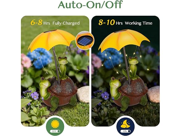 Paxato Solar Garden Statues Decor Turtle