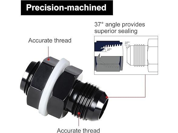 VehiMata 8AN Fuel Cell Bulkhead Fitting