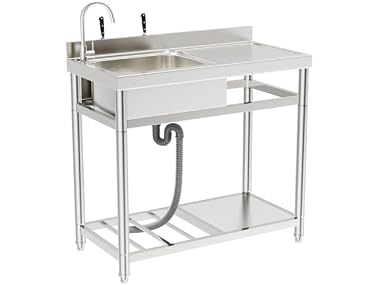 $114.99, Was $203, 43% Off! MODCART 39 inch Stainless Steel Utility Sink dealfomo