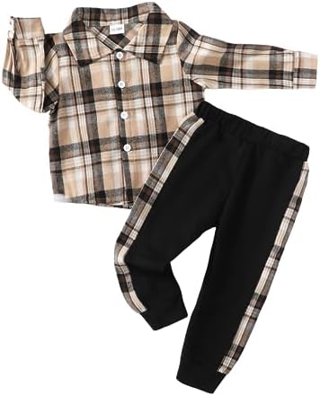 Baby Boy Flannel Shirt Pants Set