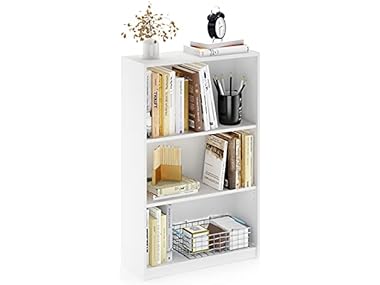 $21.99 Furinno JAYA 3-Tier Bookshelf, White dealfomo
