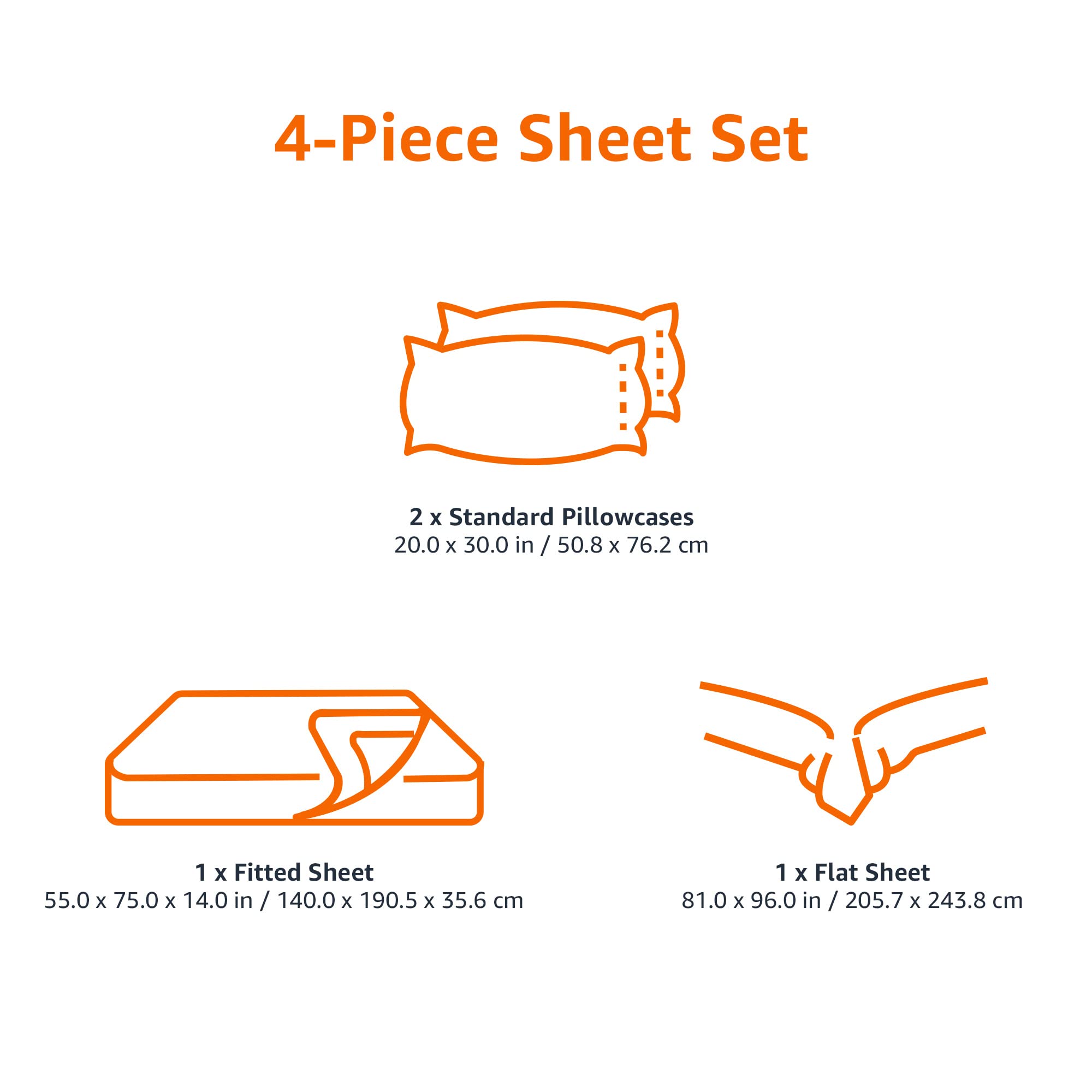 Amazon Basics 4Pc Blue Sheet Set, Full - Gallery 6