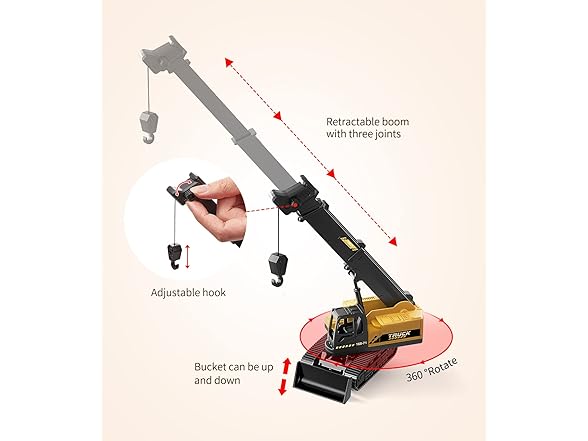Geyiie Crane & Excavator Toy Trucks