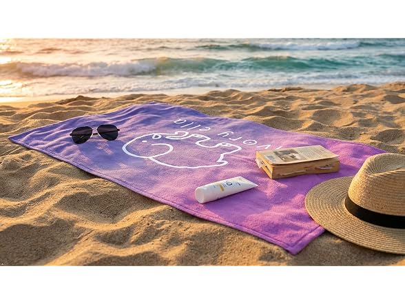 Ivory Ella, Beach Towel, Sunset Ombre