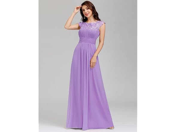 Ever-Pretty Women (18) Cap Sleeve Ruched Lace Us18