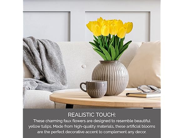 Mikasa Artificial 13" Yellow Tulip Bouquet