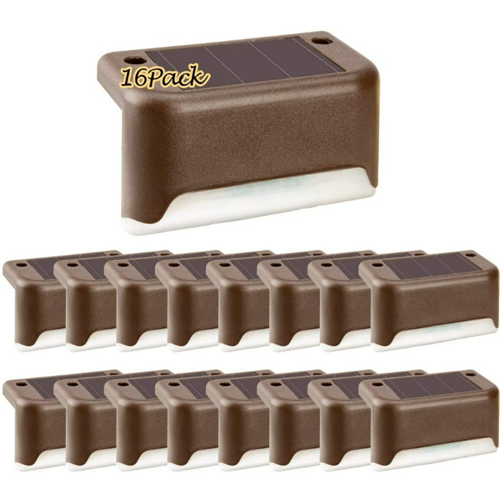 16-Pk Solar Waterproof LED Deck Lights - Gallery 4