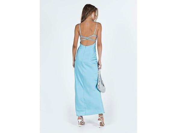 Princess Polly Ravia Floral Satin Open Back Slip Maxi