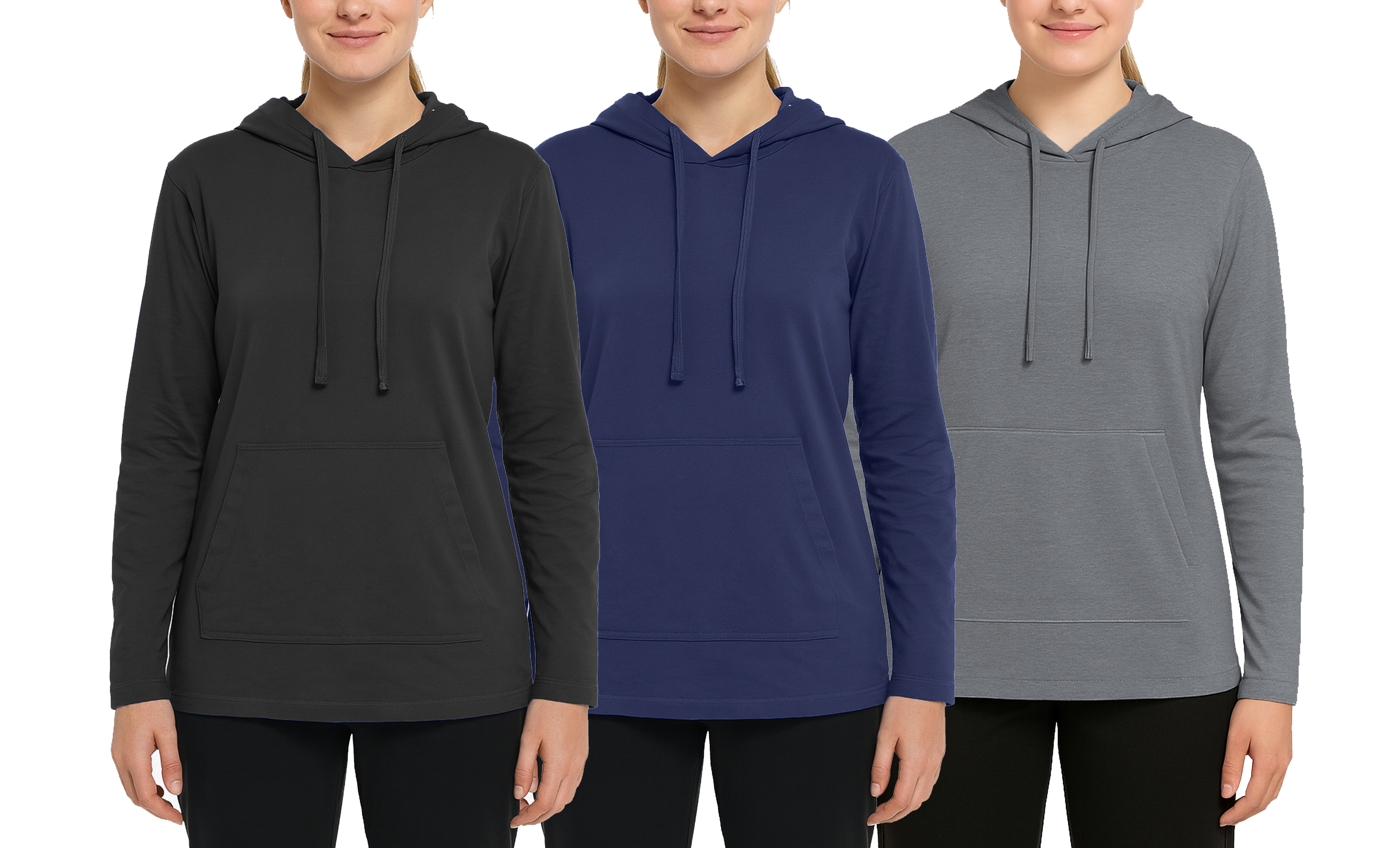 3Pk Womens Lightweight Lounge Hoodie - Gallery 9