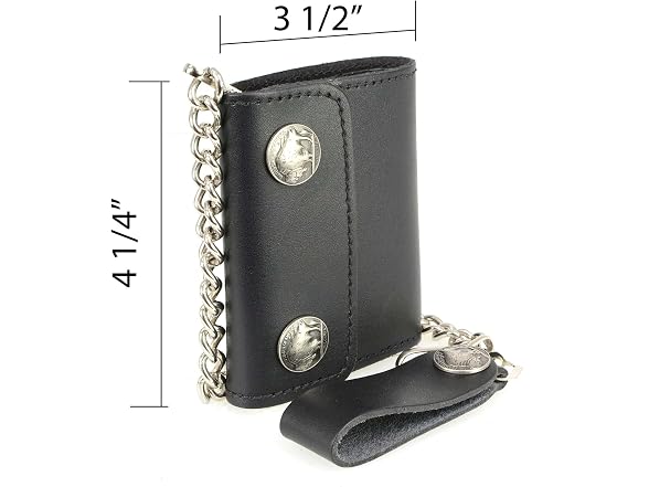 Milwaukee Leather Men's Genuine Leather Tri-Fold Biker Wallet