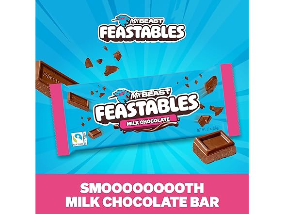 MrBeast Feastables Milk Choc King Size 10ct