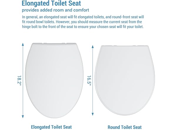 OUTLANE Round Toilet Seat, Soft Close Toilet Seat