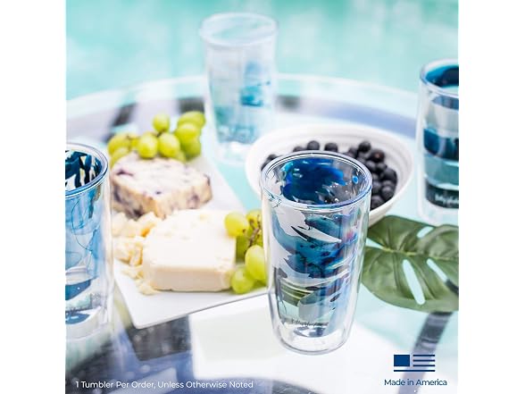 Tervis Yao Cheng Green Crystal  Insulated Tumbler Travel Cup  16oz 4pk, Lush Mimosa