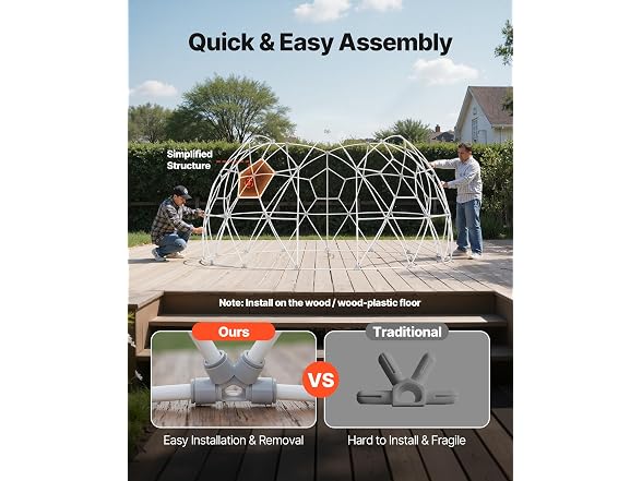 VEVOR Garden Dome Tent 9.5 x 5.7 ft Clear Bubble Tent