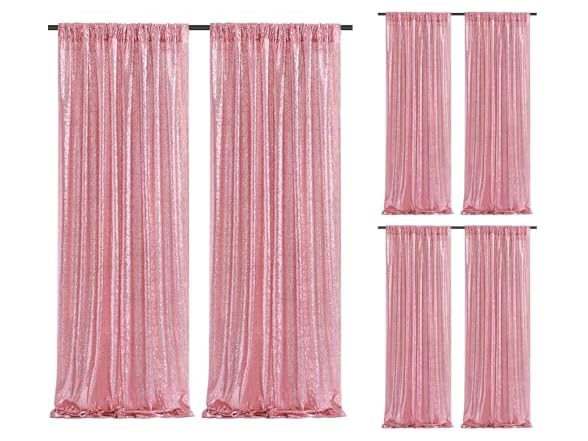 SoarDream Blush Pink Sequin Backdrop 6 Panels