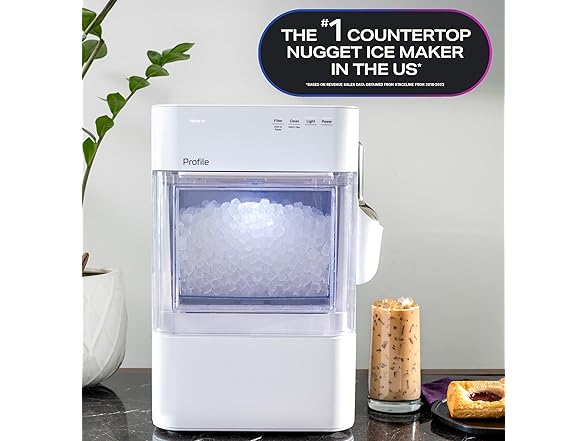 GE Profile Opal 2.0 Ultra Nugget Ice Maker Stone White