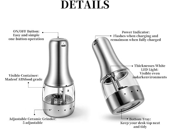 iETH Salt and Pepper Grinder Set of 2