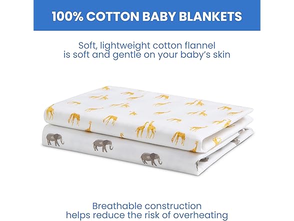 Delta Children 100% Cotton Flannel Baby Receiving Blanket