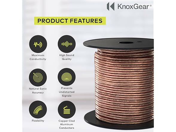 Knox Gear 16AWG Speaker Wire, 100ft