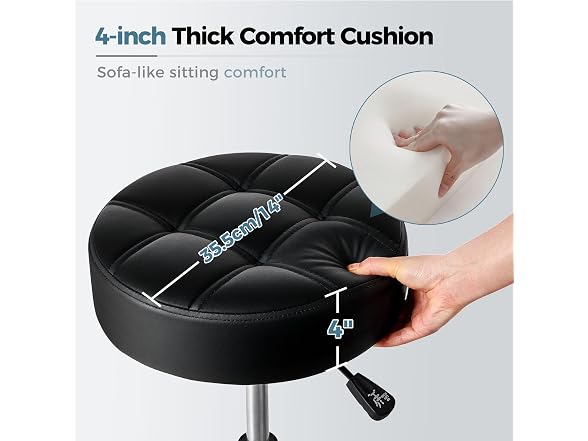 Rolling Stool with Wheels, Adjustable