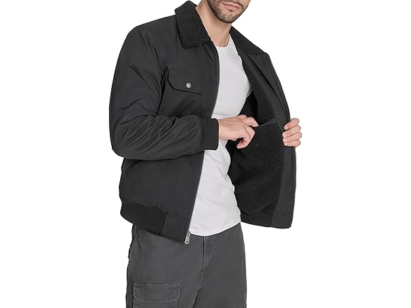 Levi's Men's Sherpa Lined Poly Bomber (L)