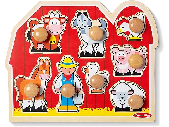 Melissa & Doug Wooden Jumbo Knob Puzzle 2-Pack