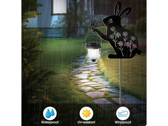 Hakol Bunny Solar Hanging Light – Outdoor Black w Light