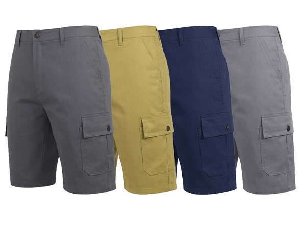 4Pk Mens Flex Stretch Cargo Shorts