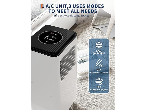 Vossfamul 8,000 BTUs Portable Air Conditioner
