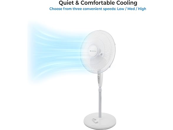 Comfort Zone 18-Inch Oscillating Pedestal Fan