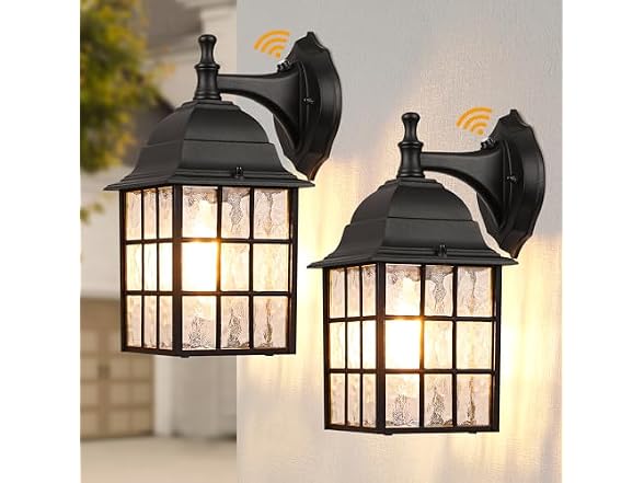 WIHTU Dusk to Dawn Outdoor Wall Lights 2Pack