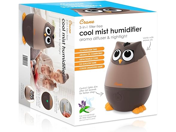 Crane Ultrasonic Humidifiers for Kid's Room and Baby Nursery