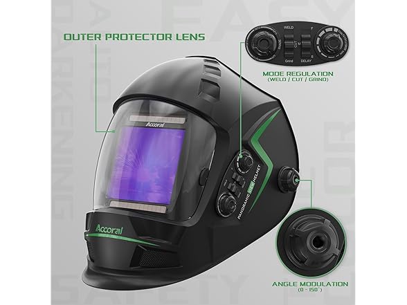 Accoral 3.94" x 3.66" Welding Helmet
