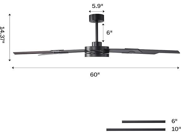 Parrot Uncle VZA01A122-PU 60" Smart Ceiling Fan