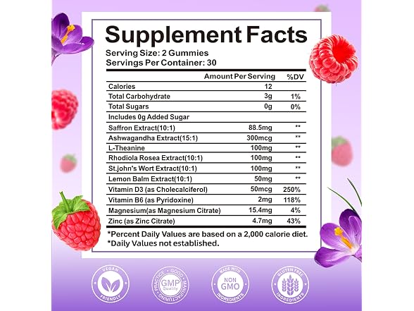 Wordln Saffron Gummies, 60 Count