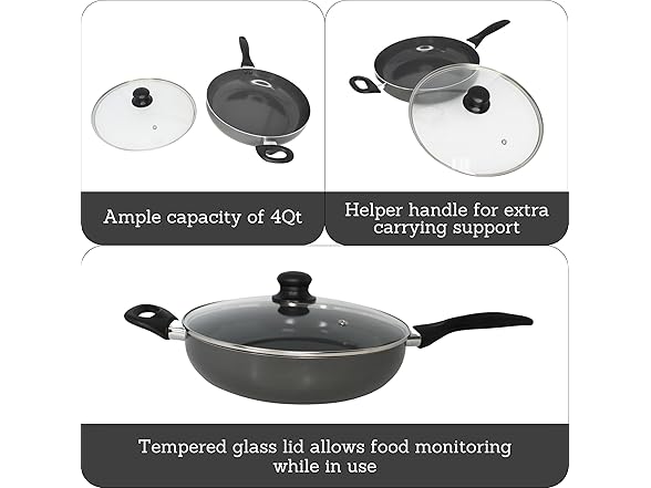 IMUSA 4Qt Aluminum Ceramic Nonstick Stock Pot 