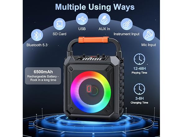 JYX Karaoke Machine 2 Mics BT Speaker