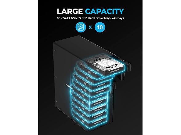 10-Bay USB-C 10Gbps 3.5in SATA Hard Drive Dock