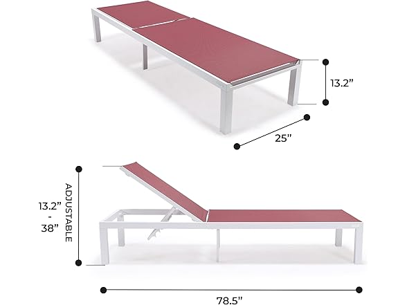 LeisureMod MLW-77 Marlin Chaise Lounge -Choose Color