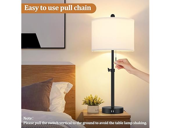 Kondras Table Lamp for Bedroom Set of 2
