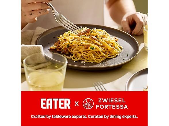 Eater x Zwiesel Fortessa Foss Stoneware, 12 Piece Dinnerware Set (Volcanic Gray