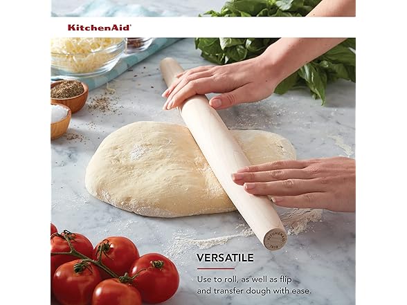KitchenAid Maplewood French Rolling Pin, 22-Inch, Brown